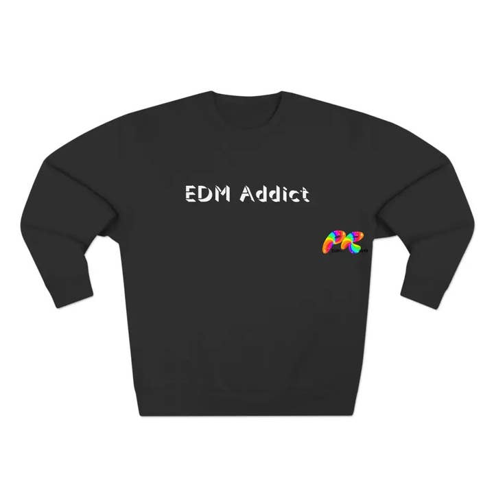 EDM Addict sweatshirt met ronde hals, uniseks voor wholesale door Prism Raves