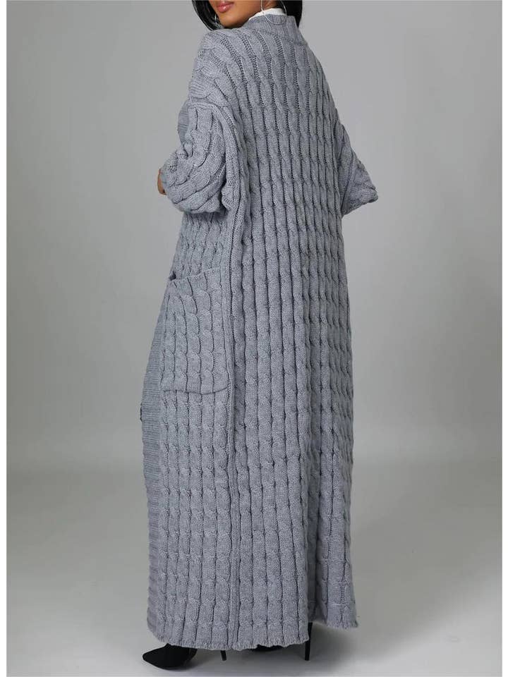 Rosa Clothing - Wholesale Cardigan - Women's - Multicolored Long coat knit cardigan8