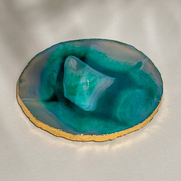 Coasters S/4 Green Agate for wholesale by India Handicrafts Inc