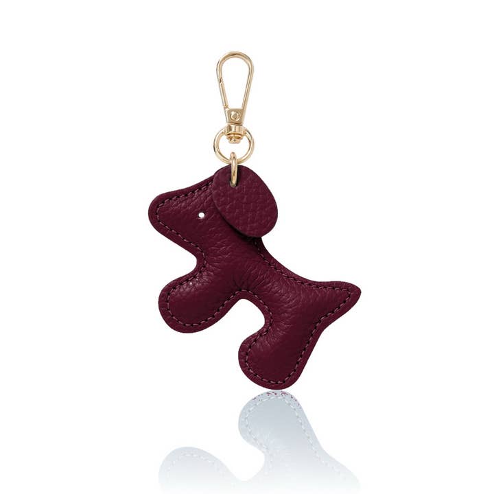 MONTTE DI JINNE - Venta al por mayor Llavero - Mujer - Llavero de bolso con forma de perro de cuero italiano hecho a mano.6