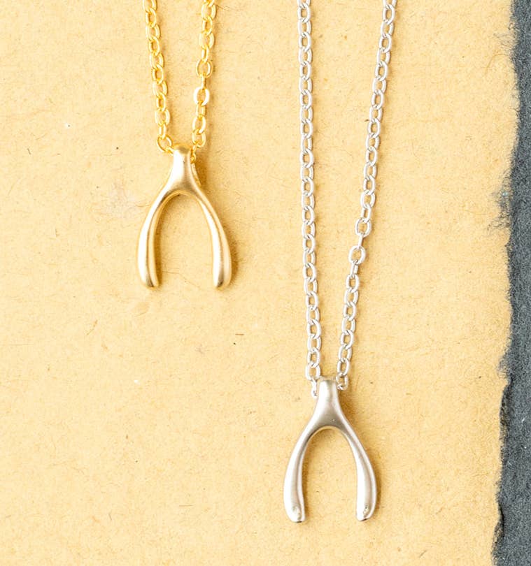 Rebecca Accessories LLC - Wholesale Pendant/Charm Necklace - Wishbone Charm Pendant Necklace Gift Giving, Layering0