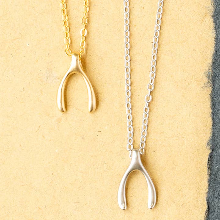 Rebecca Accessories LLC - Wholesale Pendant/Charm Necklace - Wishbone Charm Pendant Necklace Gift Giving, Layering0