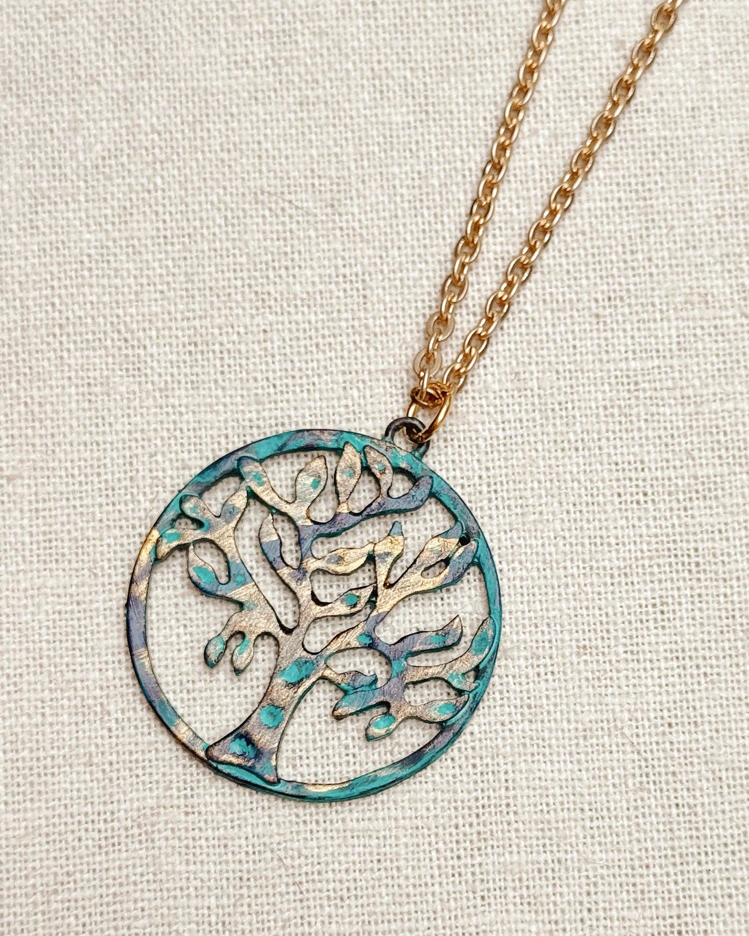 Juniper Wish - Wholesale Pendant/Charm Necklace - Verdigris Tree of Life Necklace – Patina Finish