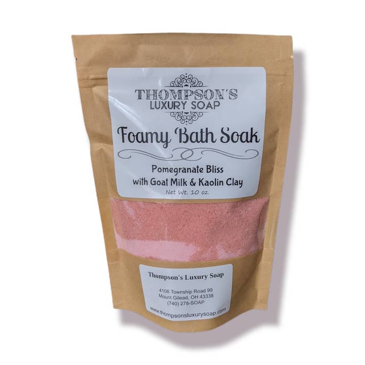 Pomegranate Kiss Luxury Foamy Goat Milk Bath Soak for wholesale by Thompson's Luxury Soap