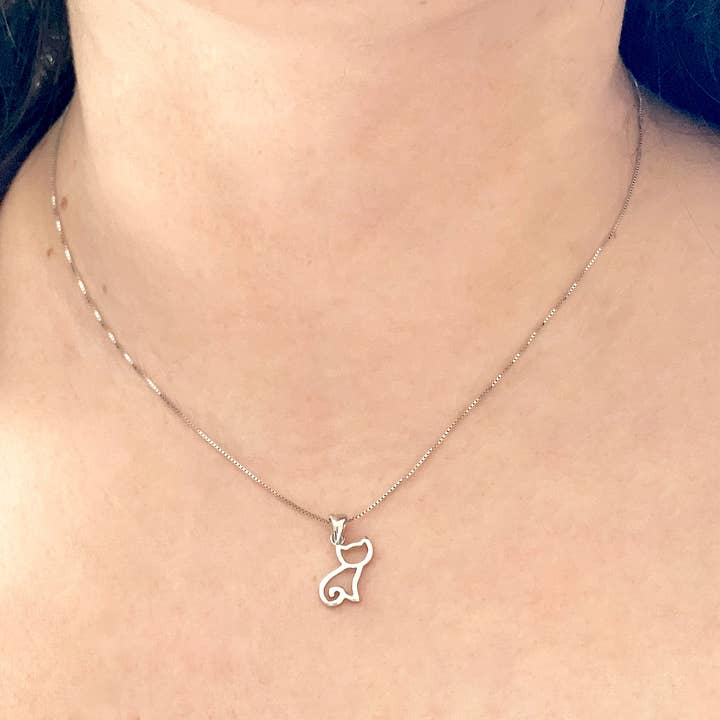 Sølv kat halskæde - 925 sterling sølv killinghalskæde for engroshandel hos Blueyejewelry