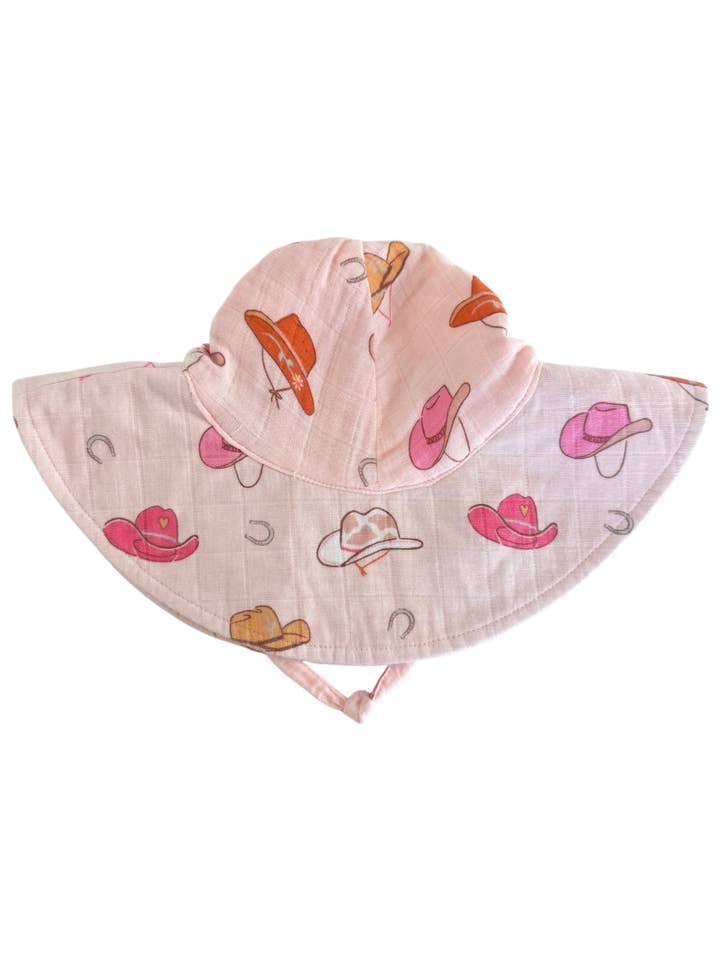 Western Pink / Muslin Wide Brim Sunhat for wholesale by SIIX Collection