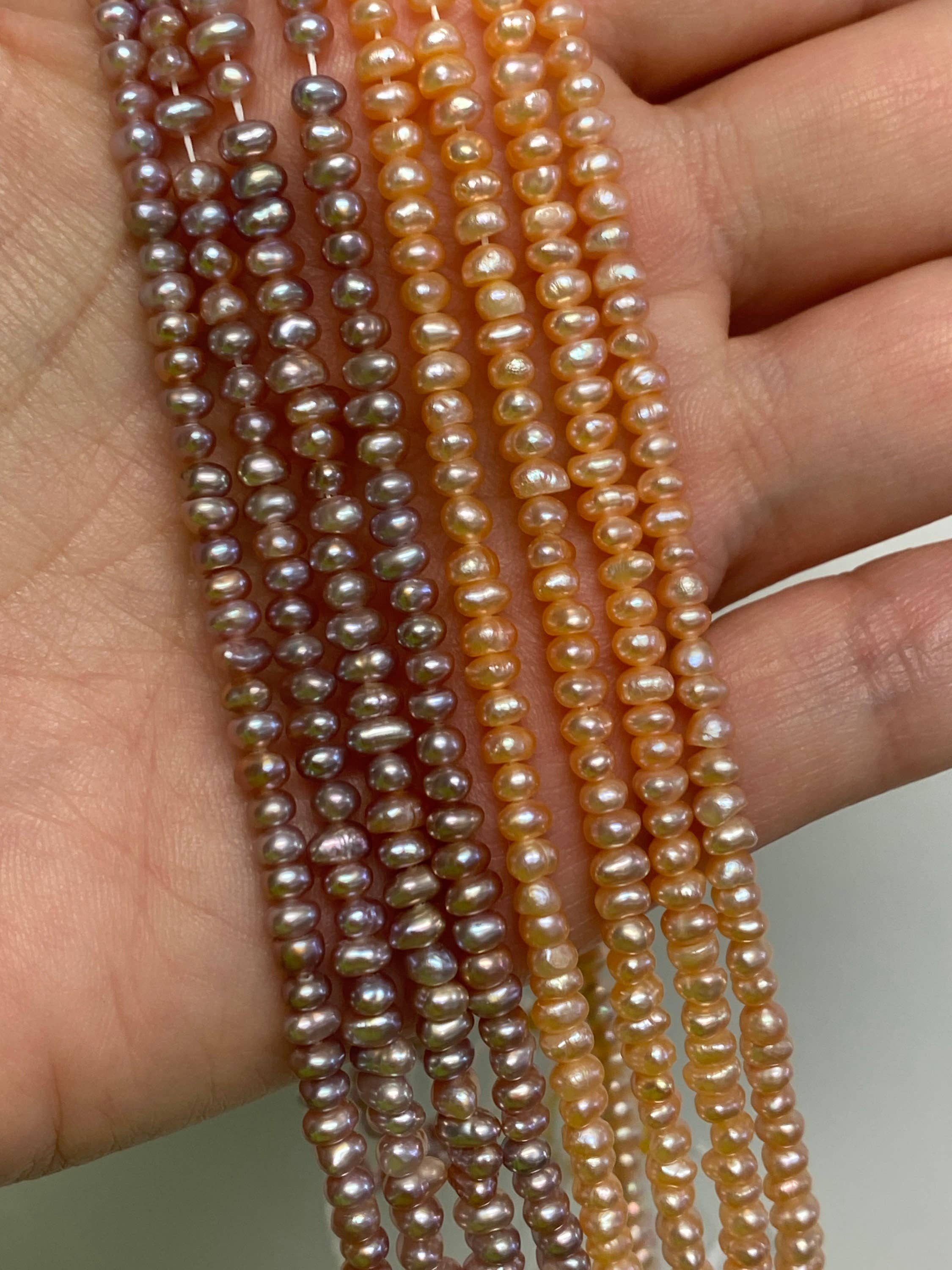 The Bead Bazaar - Wholesale Beads -  3x4mm Baroque Freshwater Pearls, 3mmWholesale Pearls Beads,7