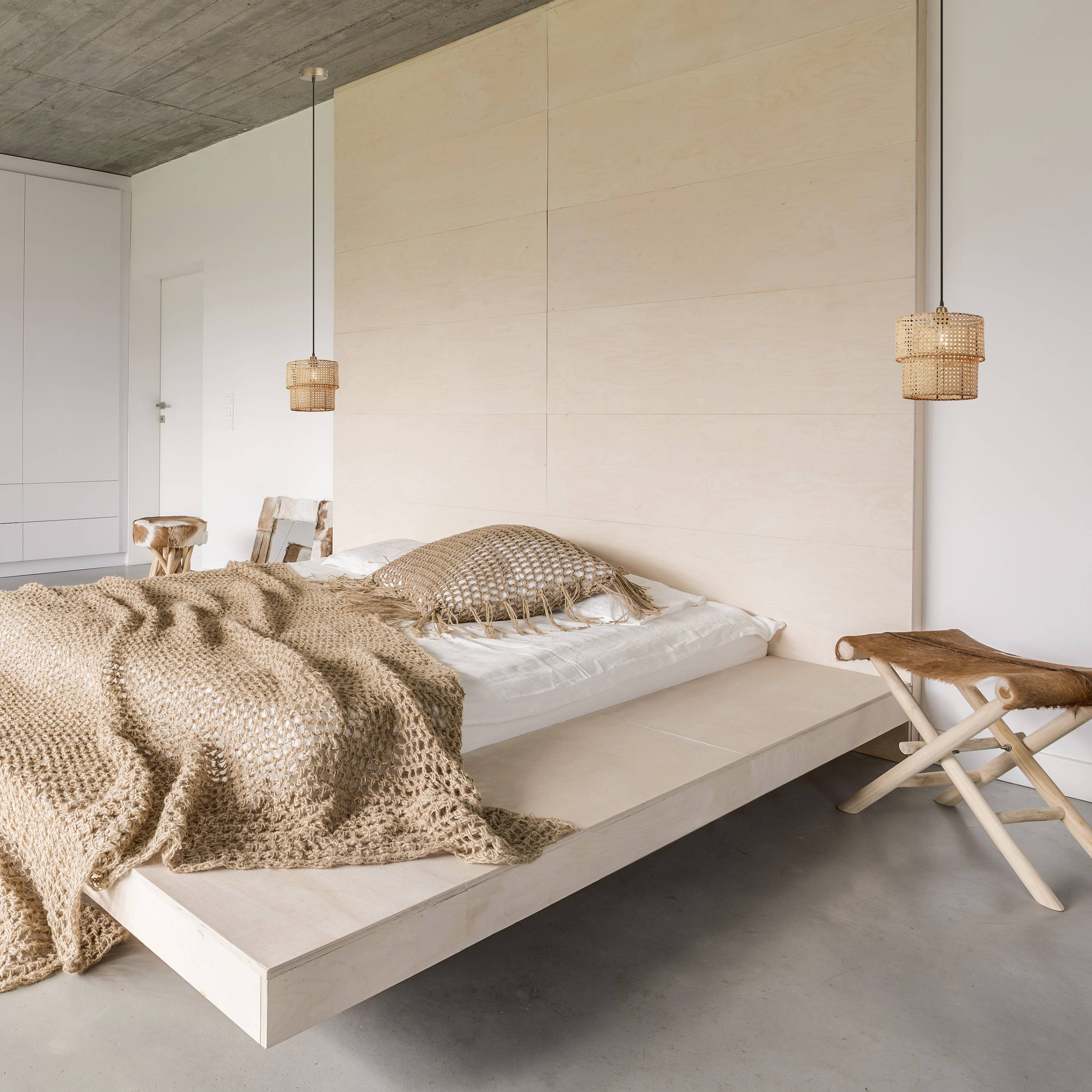 River of Goods - Wholesale Chandelier/Hanging Light - 12"W 1-Light Alvero Metal and Rattan Hanging Pendant Light4