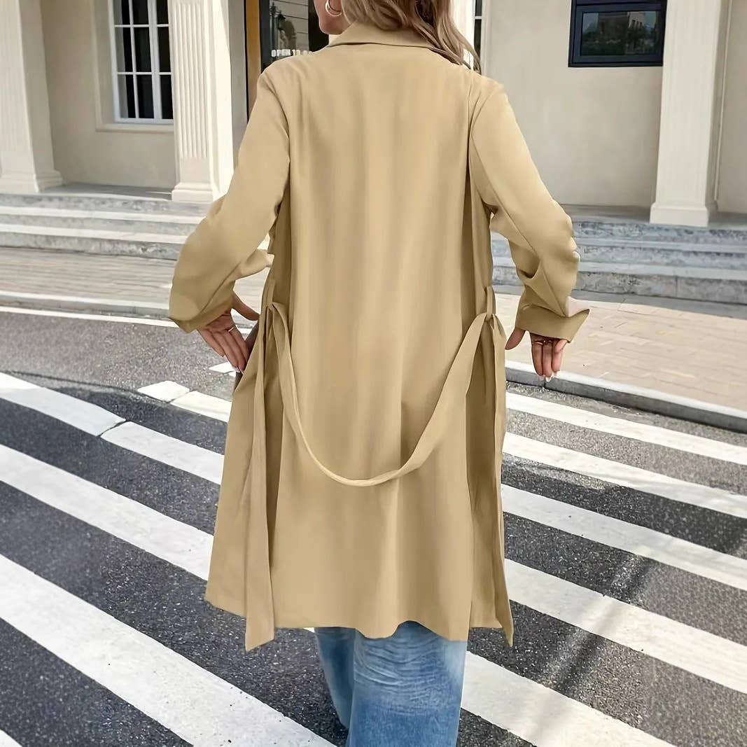Khaki Effortless Essential lightweight trench coat for wholesale on Faire8