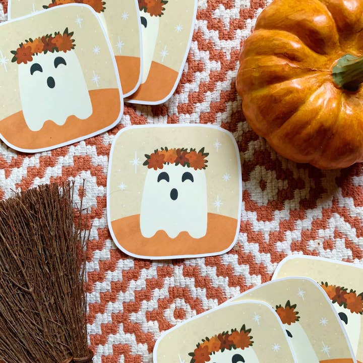 Pegatina Friendly Ghost para venta al por mayor de The Gray Burrow
