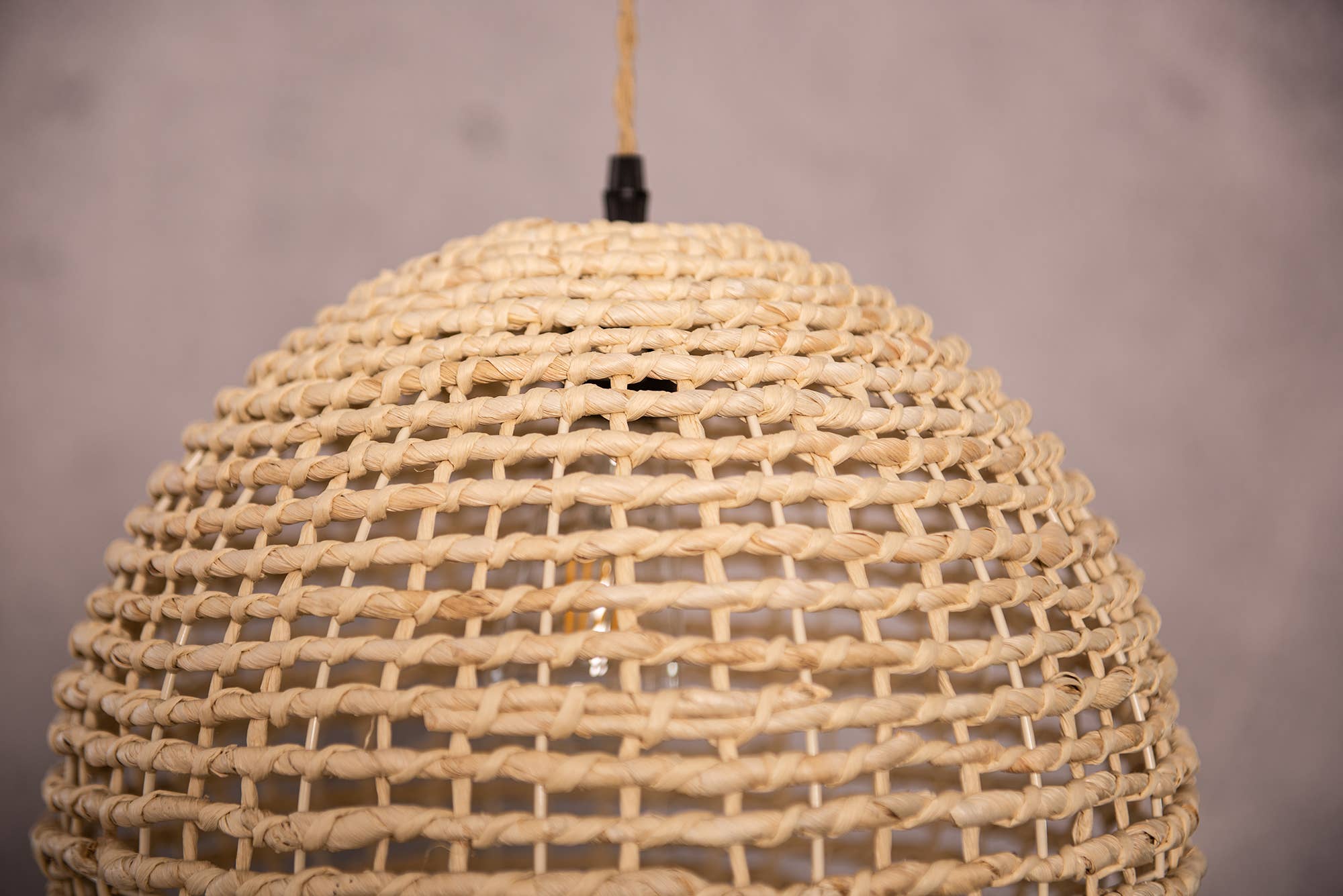 Natural Round Rattan Hanging Light handwoven Bamboo Pendant Light for wholesale on Faire4