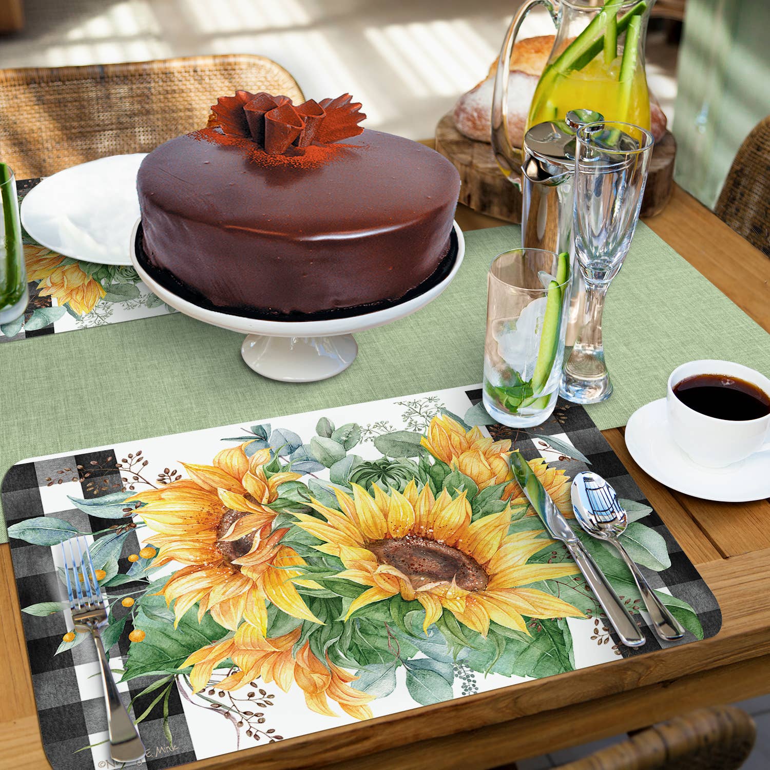 CounterArt/Highland Home/Thirstystone/CoasterStone – wholesale Placemat – Sunflower Fields Reversible Rectangular Plastic Placemat5