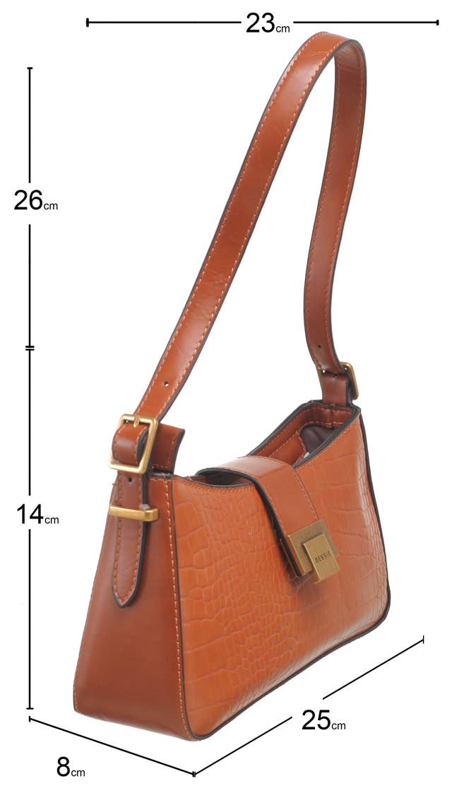 Bessie London - Wholesale Crossbody Bag - Women's - CROC BAGUETTE BAG3