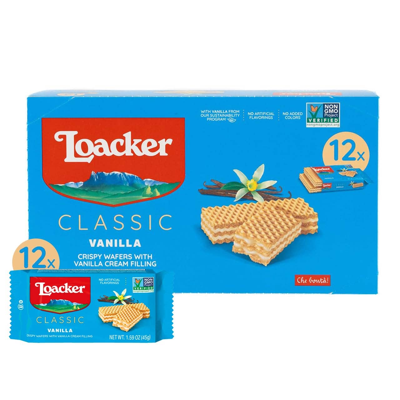 Long Island Candy Factory - Wholesale Cookie - Loacker Classic Vanilla Wafers 1.59oz 12ct Tray0