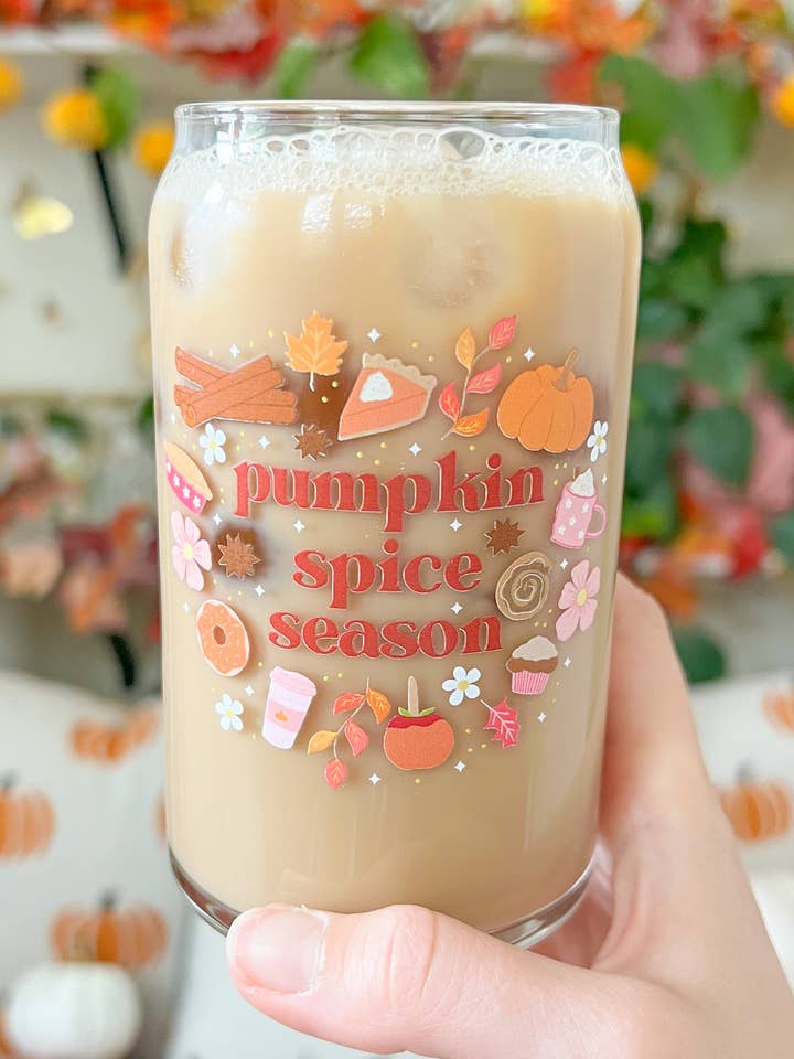 16oz Pumpkin Spice Glass for wholesale by Hart and Flora Shop