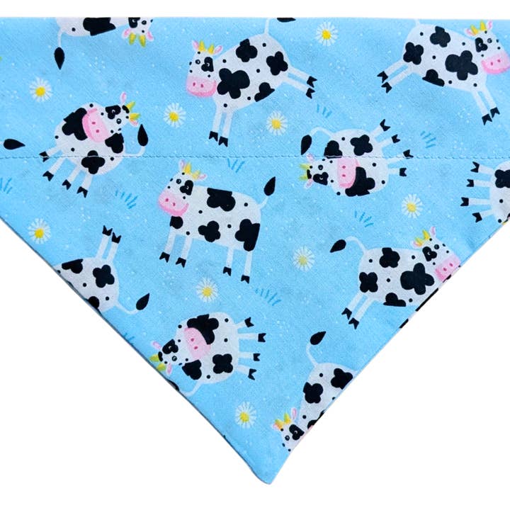 Blue Skies & Bovine Vibes Pet Bandana for wholesale by Mutty Mornings
