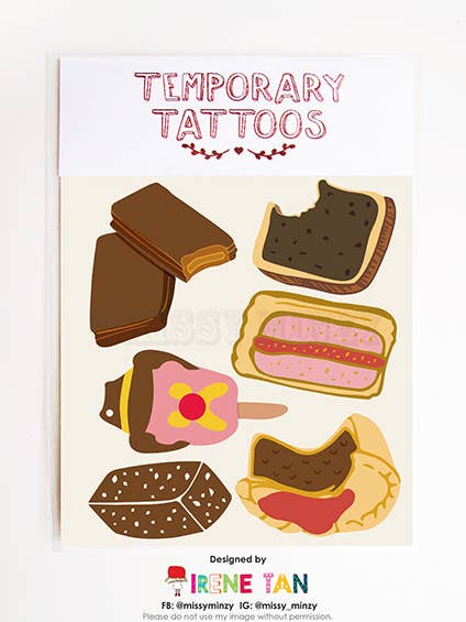 Australian Food Icons Temporary Tattoos for wholesale by Missy Minzy