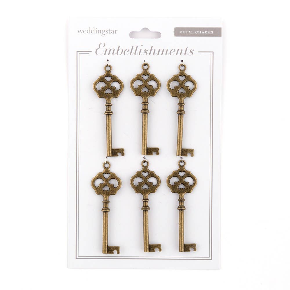 Weddingstar Inc. - Wholesale Party Favor - Antique Key Charm Style 4 - Double Hearts (6)2