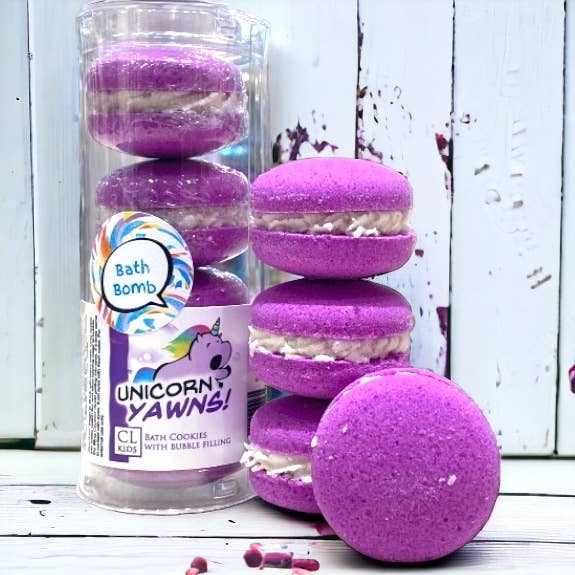 Bath Cookies - Unicorn Yawns - Purple for wholesale by Calla Lily Cosmetics