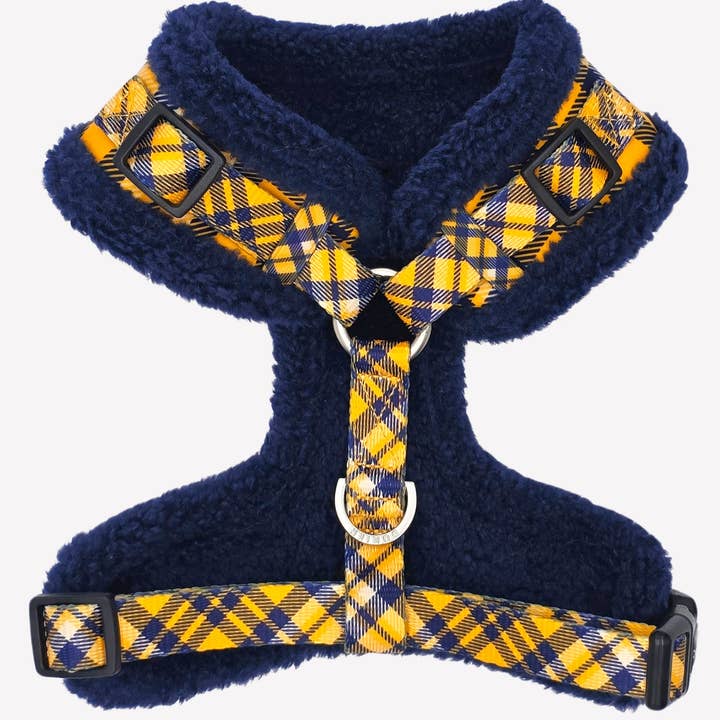 Dukier - Wholesale Pet Harness - Dog - MUSTARD TARTAN ADJUSTABLE DOG HARNESS1