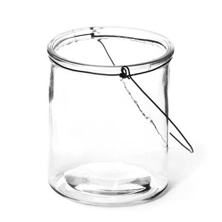 Round Glass Vase w/Metal Drop Handle **MM12** for wholesale by Willow Group