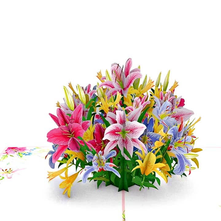 Carte pop-up avec bouquet de fleurs mélangées pour la vente par Wonder Paper Art