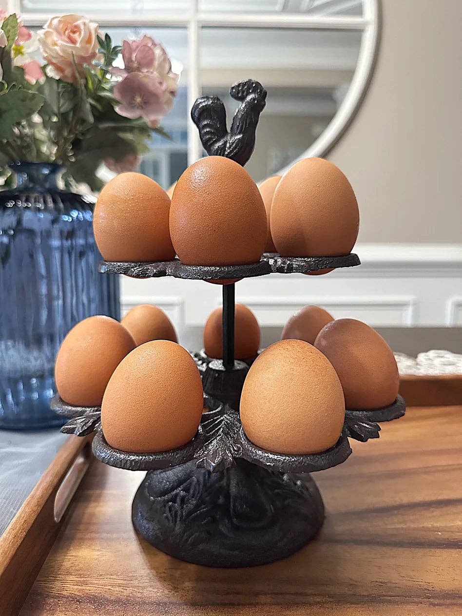 Mothology Home - Wholesale Egg Cup/Holder - Cast Iron 2 Tier Ornate Egg Holder1