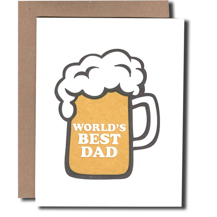 Letterpress-Grußkarte "Bester Papa der Welt" zum Vatertag für den Großhandel von Power and Light Press