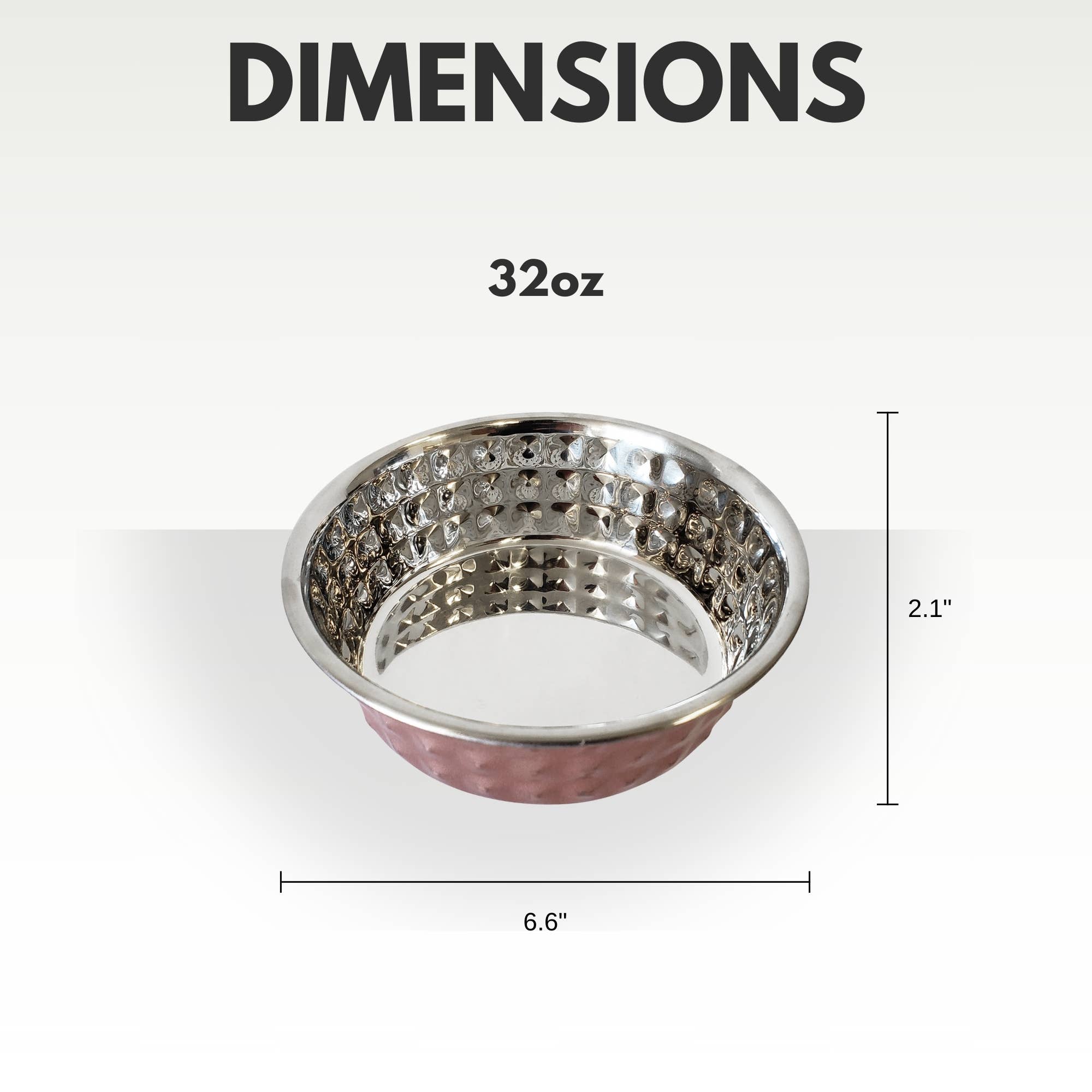 Jojo Modern Pets - Wholesale Pet Bowl - Cat/Dog - Stainless Steel Diamond Textured Dog Bowl - Rose Quartz1