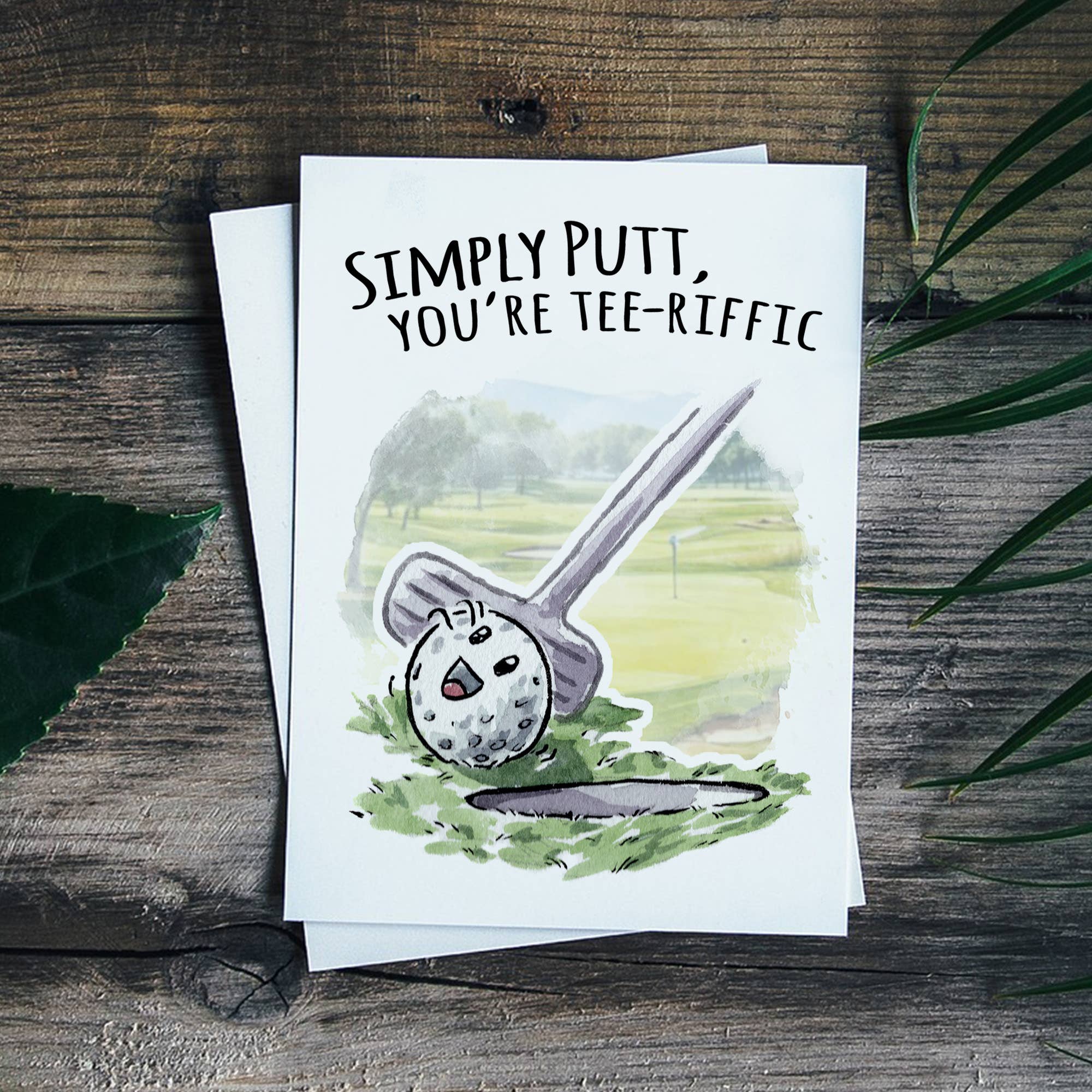 Aaron Millard Illustration - Vente Carte pour la fête des Pères - « Simply Putt », jeu de mots de golf, cadeau pour mari pour la fête des pères4