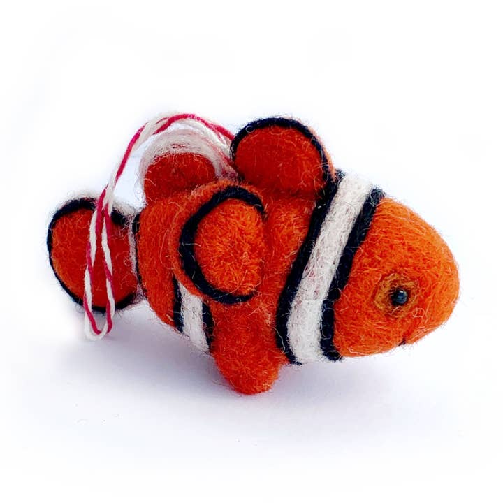 Clown Fish Felt Wool Christmas Ornament for wholesale by Ornaments 4 Orphans