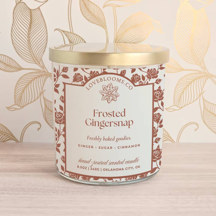 Frosted Gingersnap | Seasonal Holiday Candle for wholesale by Love Blooms