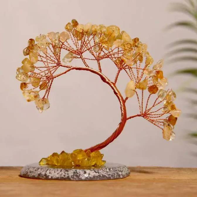 Citrine Bonsai-Shaped Crystal Tree for wholesale by Auris Space