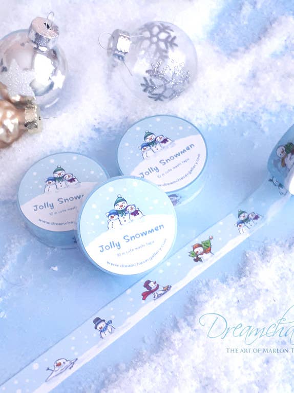 Jolly Snowmen christmas winter washi tape for wholesale by Dreamchaserart