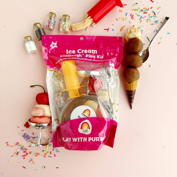 Earth Grown KidDoughs (KidDoughs by EGKD) - Wholesale Putty/Slime - Kids - Ice Cream KidDough Play Kit