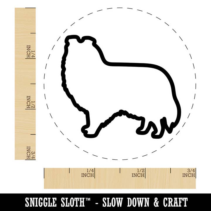 Shetland Sheepdog Sheltie Dog Outline Self-Inking Rubber Stamp for Stamping Crafting Planners for wholesale by Sniggle Sloth