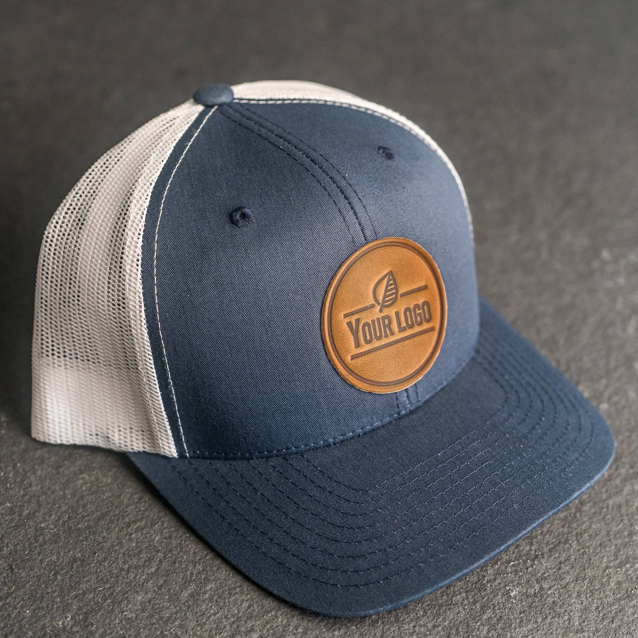 Ox & Pine - Wholesale Trucker Hat - Unisex - Your Logo on a Leather Patch Trucker Style Hat0