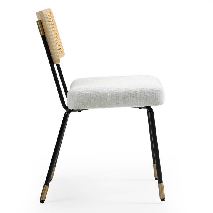 Glamour Home - Wholesale Chair - Set of 2 Bethari Beige Woven Fabric Dining Chair