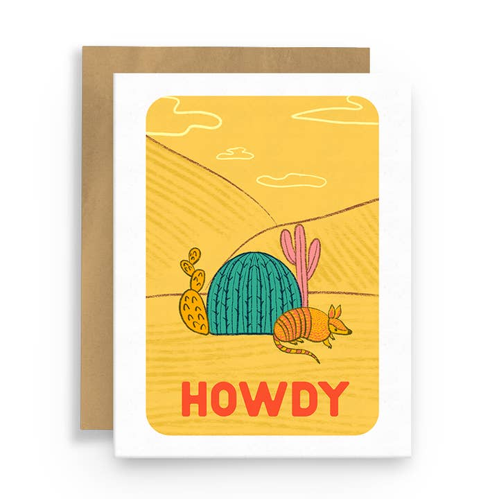Cartão Howdy Armadillo por atacado de Squidly Designs