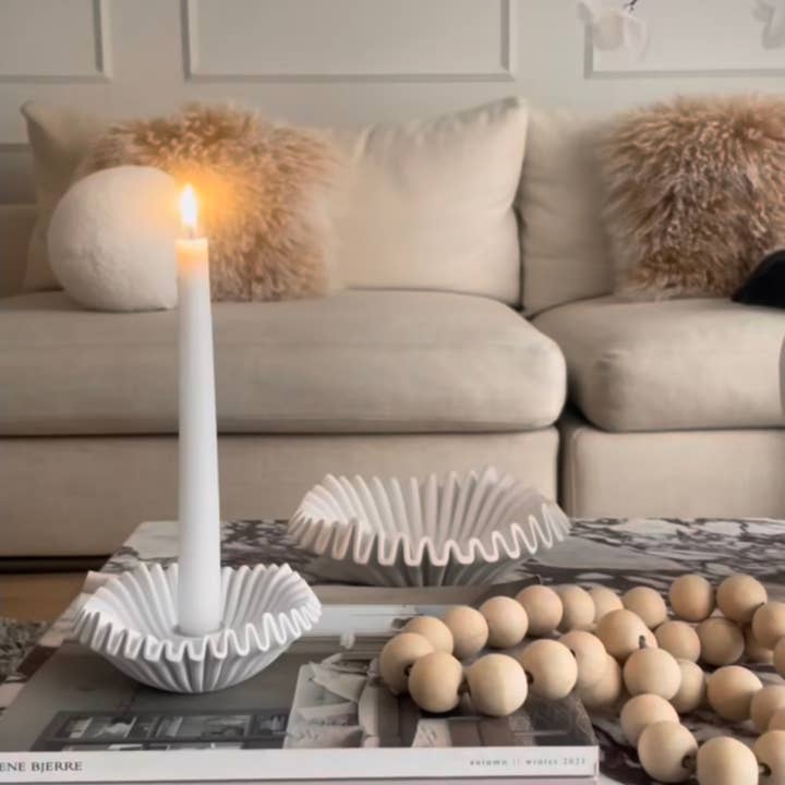 Pavot blue ltd - Wholesale Candle Holder - Ruffle decor candle holder