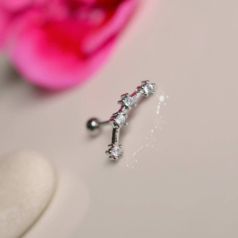 StockJWL - Wholesale Stud/Post Earrings - 12 Zodiac Earrings, Constellation Stud Earring Stud Piercing Tragus Helix Lobe and Cartilage Silver And Gold65