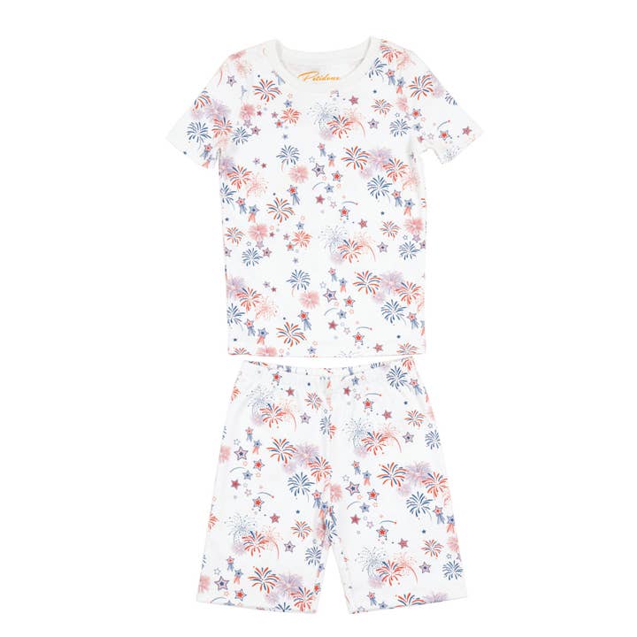 „Happy Fourth“ 4. juli Pima (drenge) korte pyjamas for engroshandel hos Petidoux