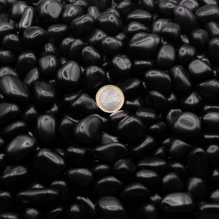 UniArt - Wholesale Ornament - Black agate pebbles, 200 grams1