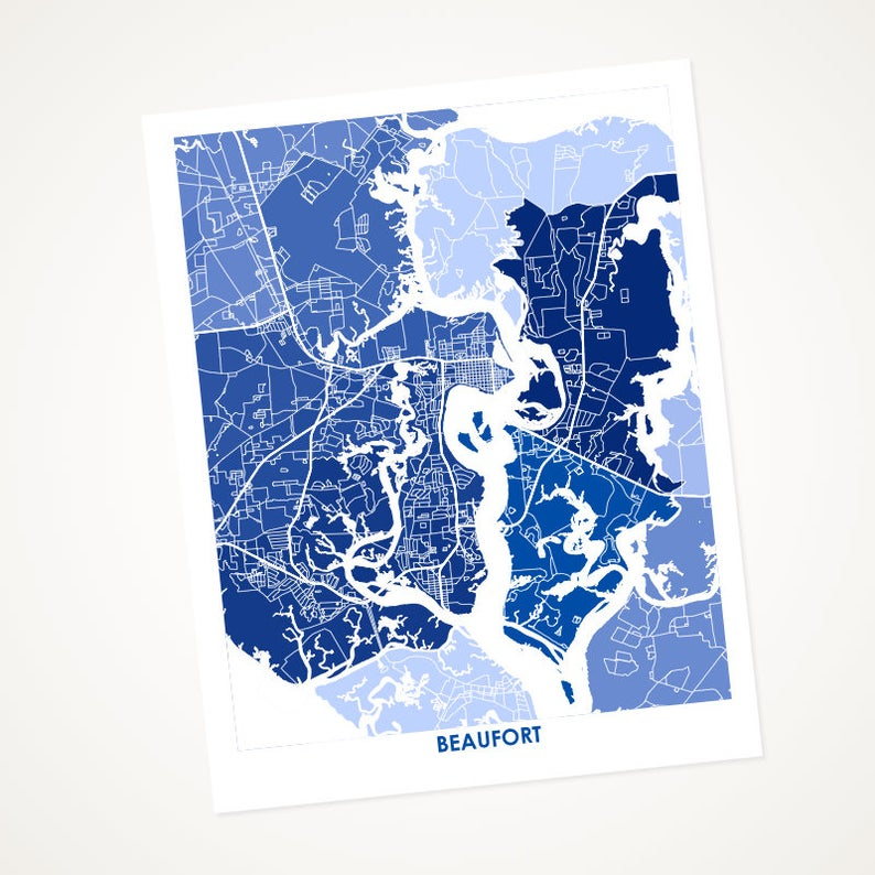 Juanita's Adventures - Wholesale Map - Juanitas Beaufort SC Map Print0