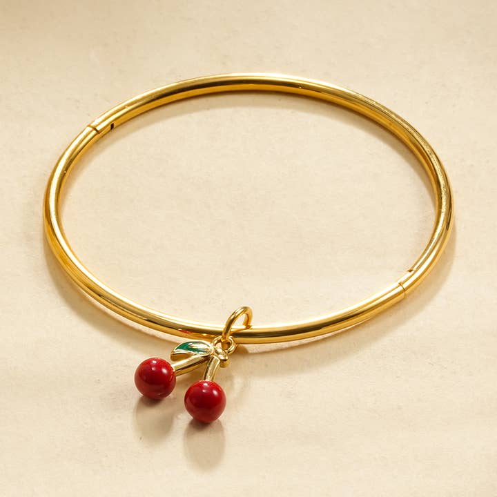 Openable bangle cherry pendant for wholesale by JOYA