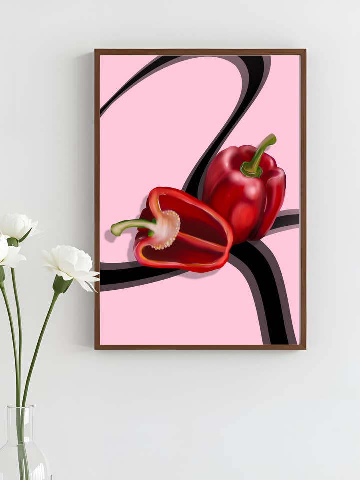 Bell Pepper Art Print, Unframed for wholesale by HanVos Art