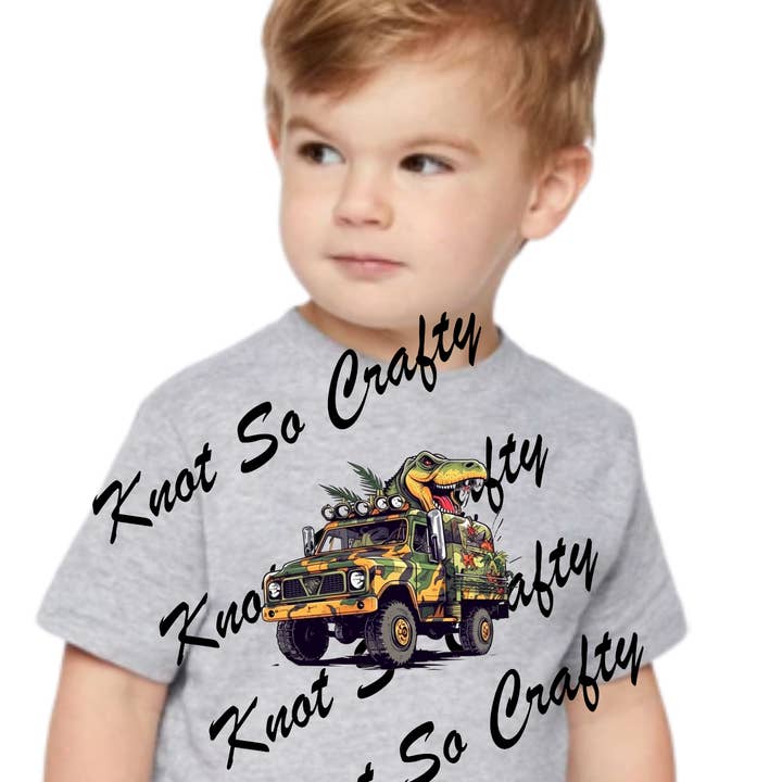 boy kid - dinosaur - monster truck - 2548 for wholesale by Knot so crafty