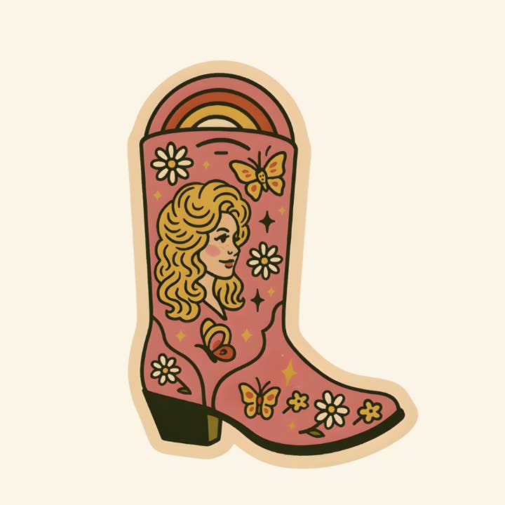 Dolly Boot Sticker for wholesale by inviting affairs paperie