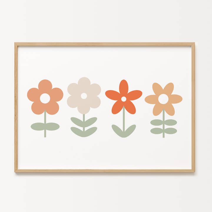 70s Blommor Väggtryck för wholesale av Peach and Home