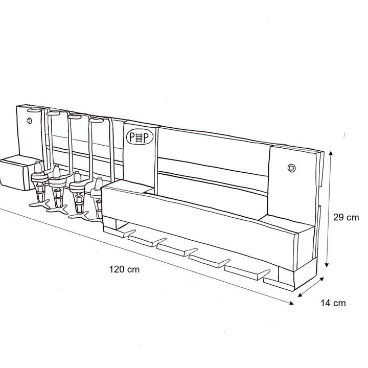 PP Perfect Pallets - Wholesale Bar Cart - Wine bar/ Schnapps bar with pallet wood bottle holder5